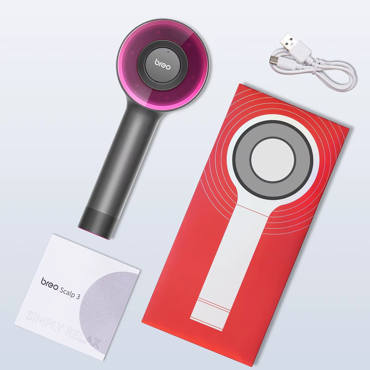 Scalp3 Scalp Massaging Brush Hair Massager Comb with IPX7 Waterproof, Cordless Electric Massager Type-C